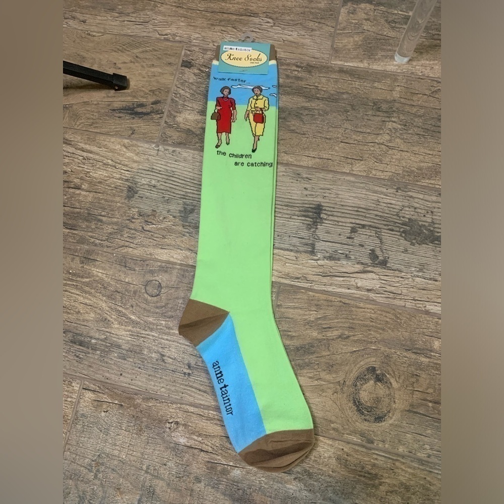 Unisex Anne Taintor socks “walk faster the children are catching up” funny socks